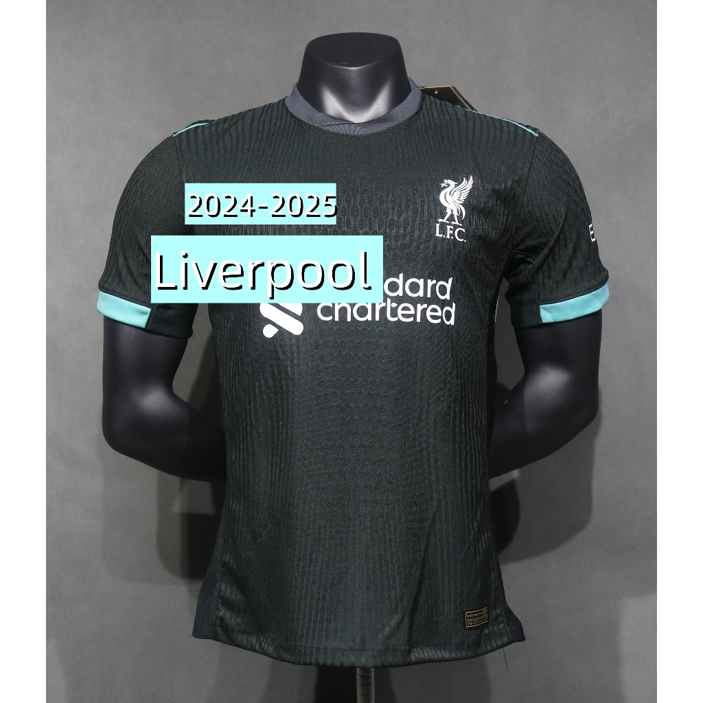 Liverpool New Season Player Edition Black jersey เสื้อยืดฟุตบอลแบบกําหนดเองคุณภาพสูง