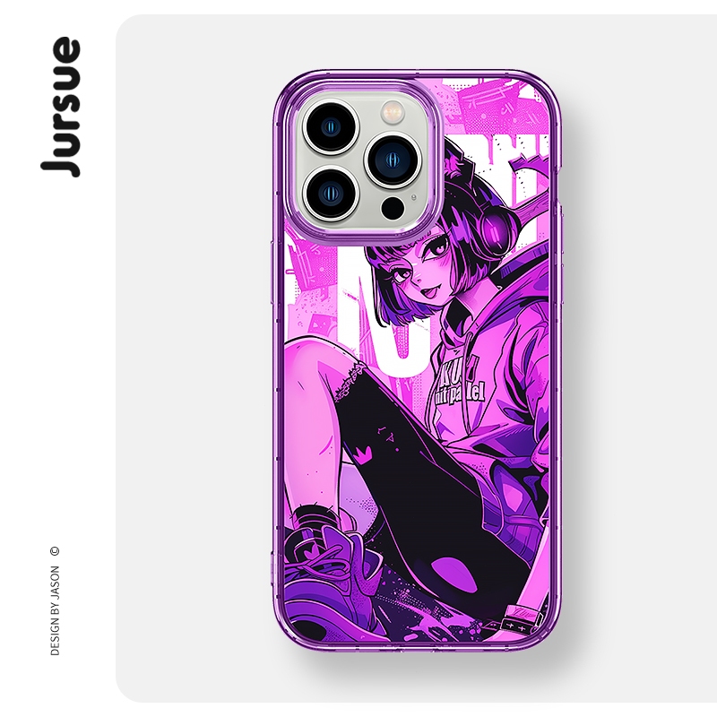 Jursue น่ารักตลกความงามกันกระแทกสําหรับ iPhone 16 15 14 13 12 11 Pro Max SE 2020 X XR XS 8 ip 7 Plus