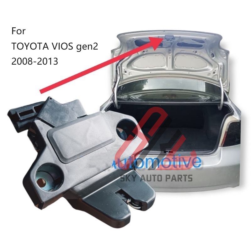 Trunk ฝาปิดล็อคสลักประตูท้ายสําหรับ Toyota Vios gen 2 2008 2009 2010 2011 2012 2013 Batman ด้านหลังหางประตู Trunk ฝาปิดล็อค Actuator