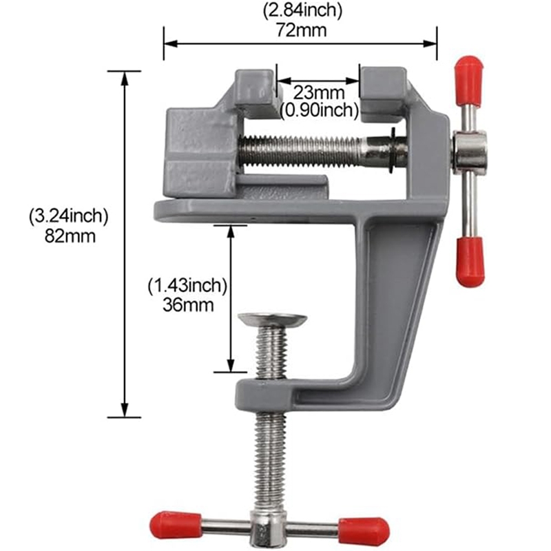 Kiprun Mini Jeweler ตาราง, 25 มม.Mini อลูมิเนียม Bench Vice Clamp, Clamps Craft ตารางซ่อมเครื่องมือแบบพกพาทํางาน Bench Vise - รูปที่ 4
