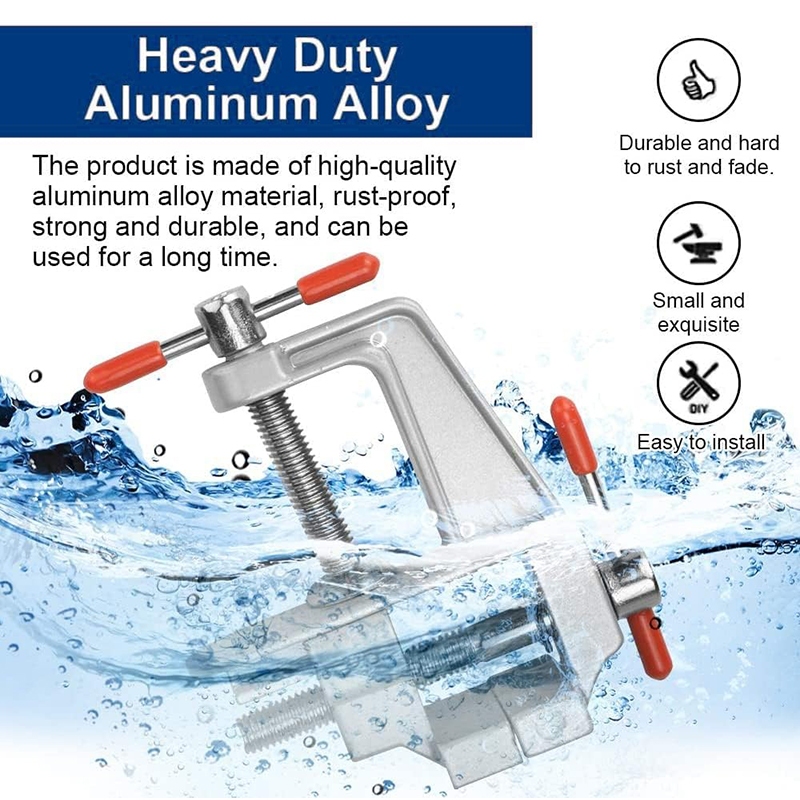 Kiprun Mini Jeweler ตาราง, 25 มม.Mini อลูมิเนียม Bench Vice Clamp, Clamps Craft ตารางซ่อมเครื่องมือแบบพกพาทํางาน Bench Vise - รูปที่ 5