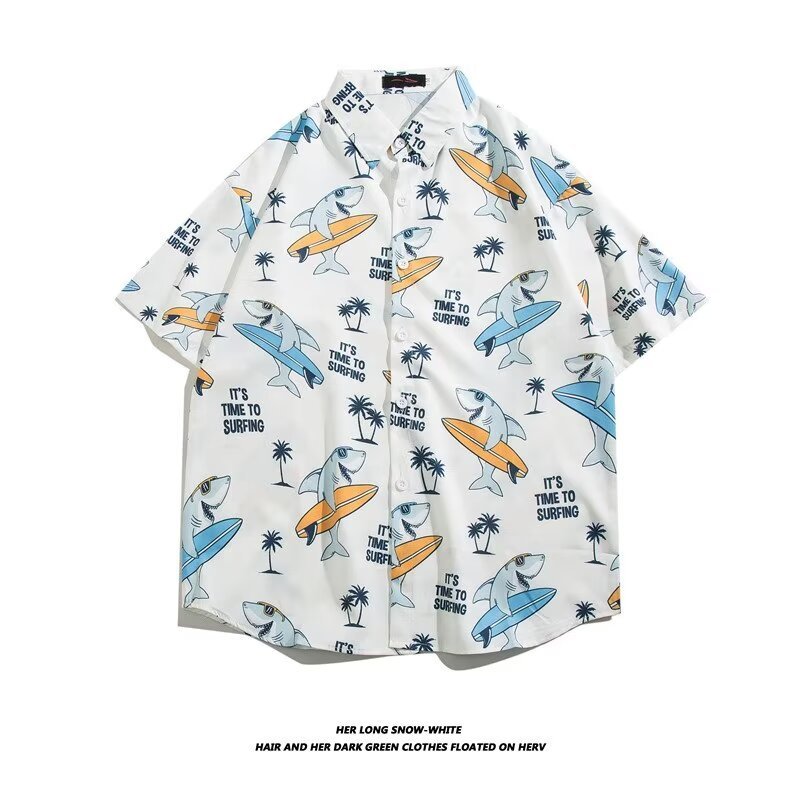 เสื้อแจ็กเก็ต แขนสั้น แบบบาง ทรงหลวม ลายดอกไม้ สไตล์ฮ่องกง เรโทร เหมาะกับเดินชายหาด แฟชั่นฤดูร้อน สําหรับผู้ชาย และผู้หญิง M-3XL 100 แบบ รุ่น 3146 D30 - รูปที่ 7