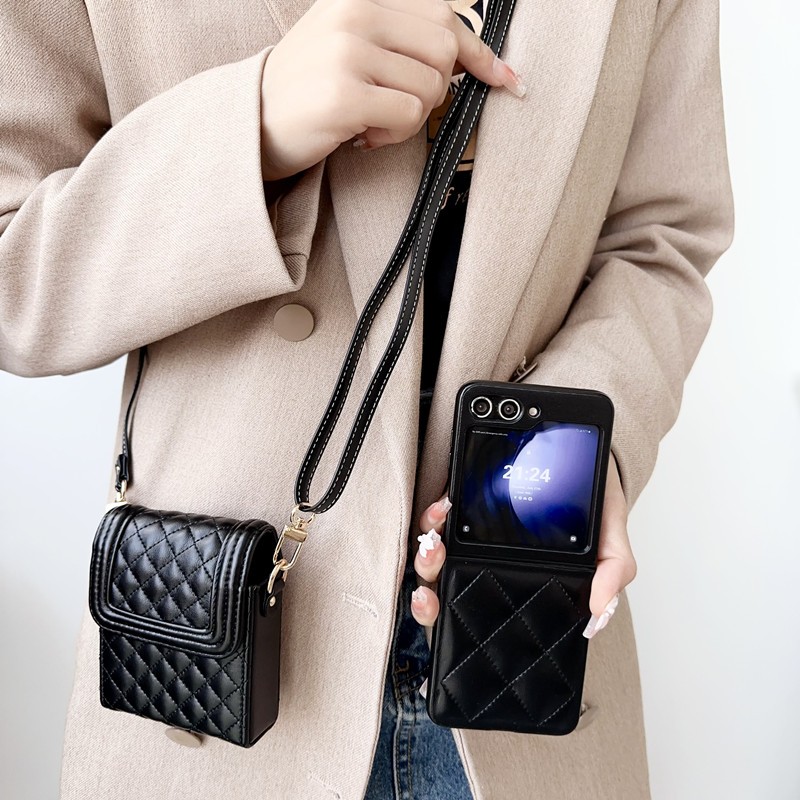 Cประเภทcrossbodyกระเป๋าพร้อมเคสโทรศัพท์samsung Z Flip 5 6 เคสโทรศัพท์Z Flip3/4 OPPOค้นหาN3 Flip/N2 Flip Crossbodyพับหน้าจอป้องกันกรณีHuawei P50