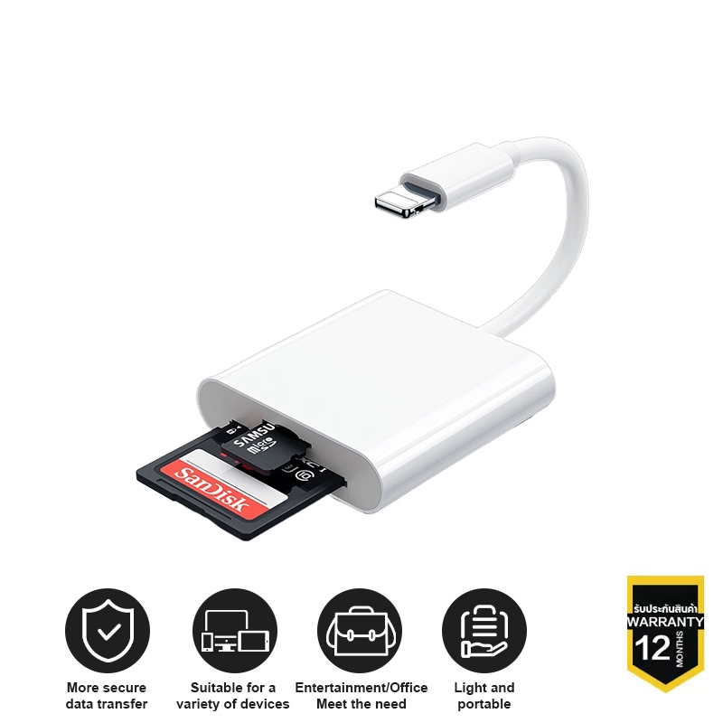OTG IP to SD+TF card เครื่องอ่านบัตรเครื่องอ่านกล้องการ์ด TF card reader