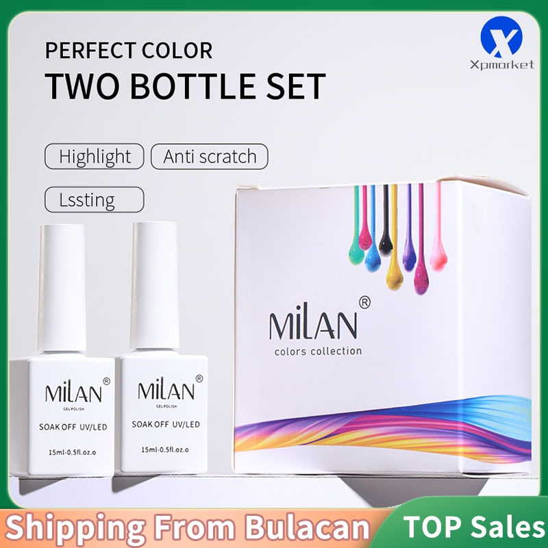 Xpmarket 2 PCS 15ml ฐาน + Top Coat Set Functional UV Gel ยาทาเล็บสําหรับ Long-lasting UV LED เจลโปแล