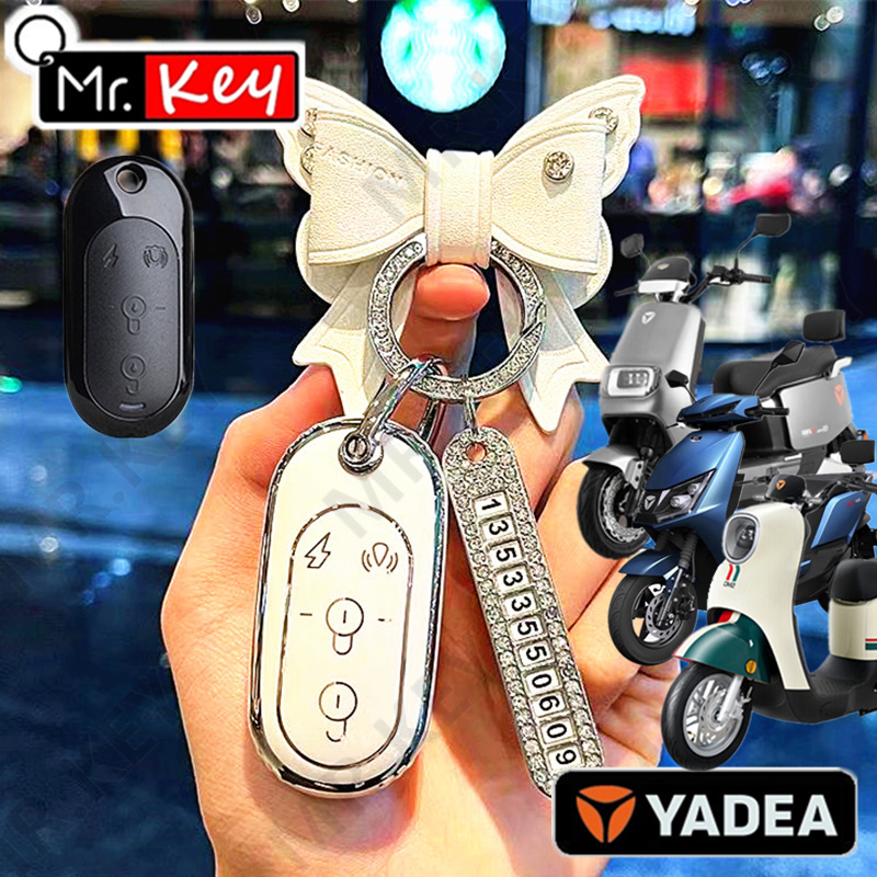 【Mr.Key】Yadea เคสกุญแจรถจักรยานไฟฟ้า สําหรับ M5 M6 M3 Q6 E8 E8s DM1 T5 M2 Yadea