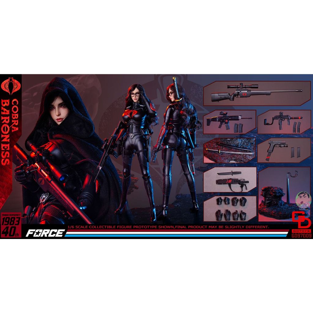 GDTOYS GD97009 1/6 Scale Cobra Baroness Movable Eyes 12 "Action Figure