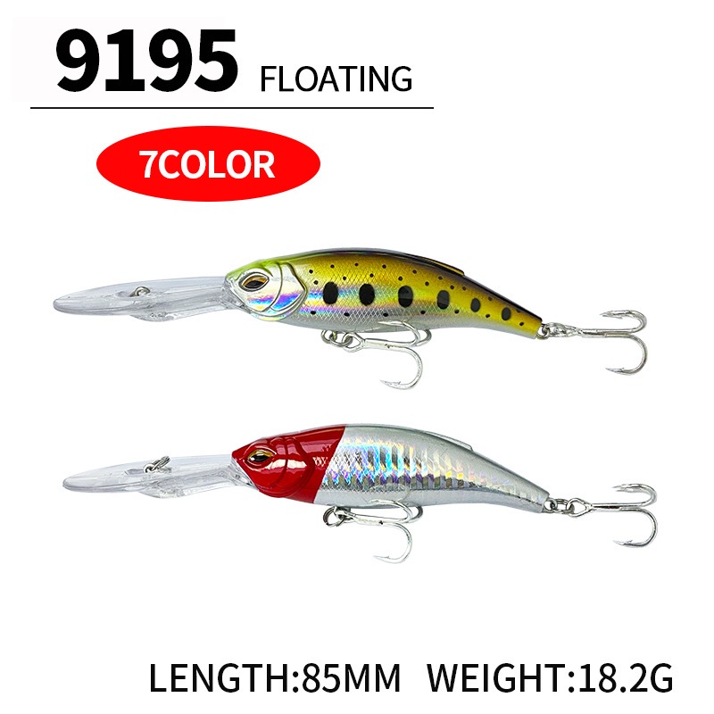 85 มม. 18.2 กรัม Long Shot Floating Minnow Fishing Lure เหยื่อแข็ง