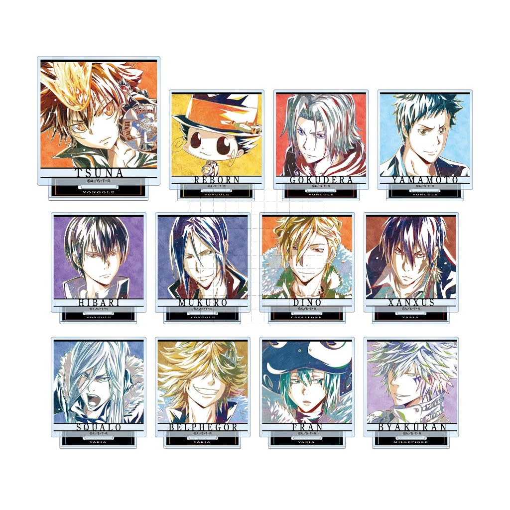 Hitman REBORN! อะนิเมะ Periphery Square ขาตั้งอะคริลิค Gokudera Hayato Byakuran คอสเพลย์รูปตุ๊กตาตกแ