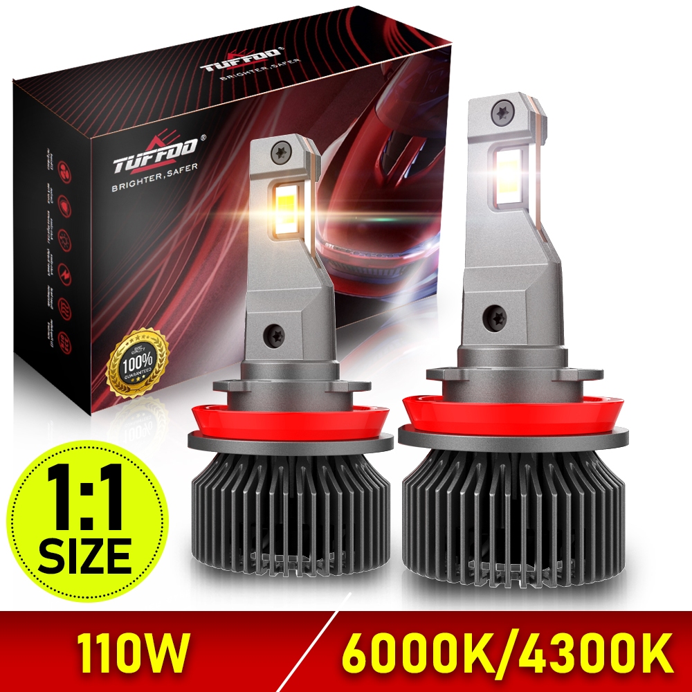 Tuffoo 【M5】1:1 ขนาด2PCS H8/H9/H11/H16 (JP) LED ไฟหน้าหลอดไฟสําหรับรถยนต์ LED หมอก Canbus Plug And Pl