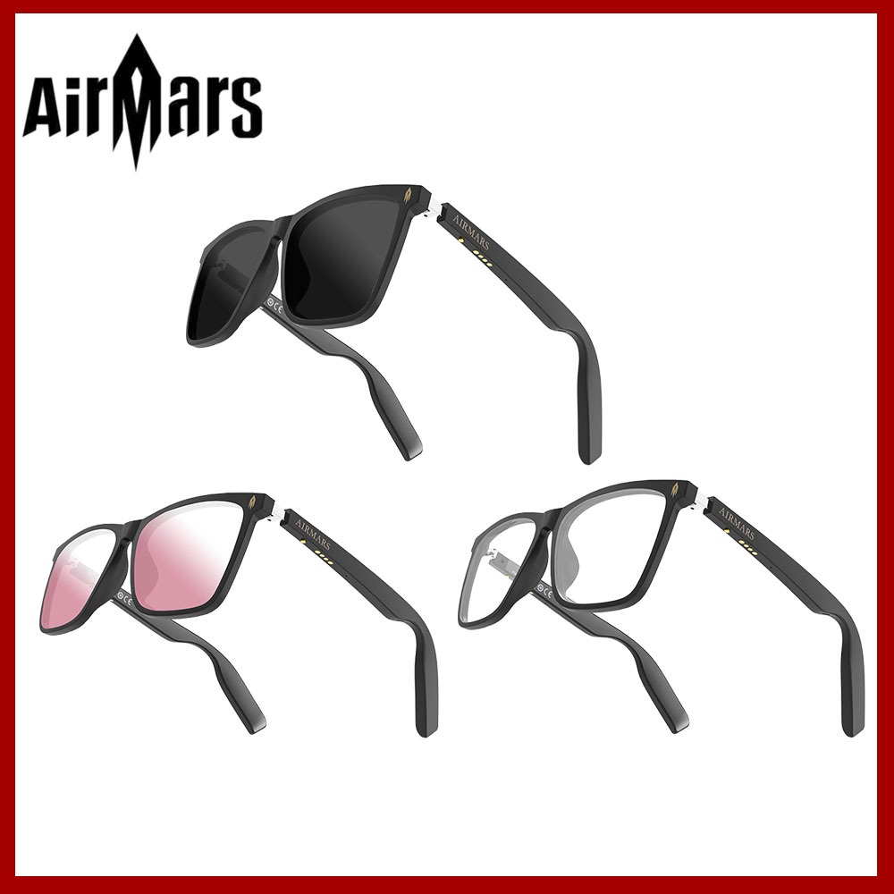 Airmars SG8แว่นตากันแดดบลูทูธบลูทูธ5.4ป้องกันรังสียูวีกันน้ําแว่นตาบลูทูธ พร้อมไมโครโฟน เหมาะสำหรับกีฬากลางแจ้ง