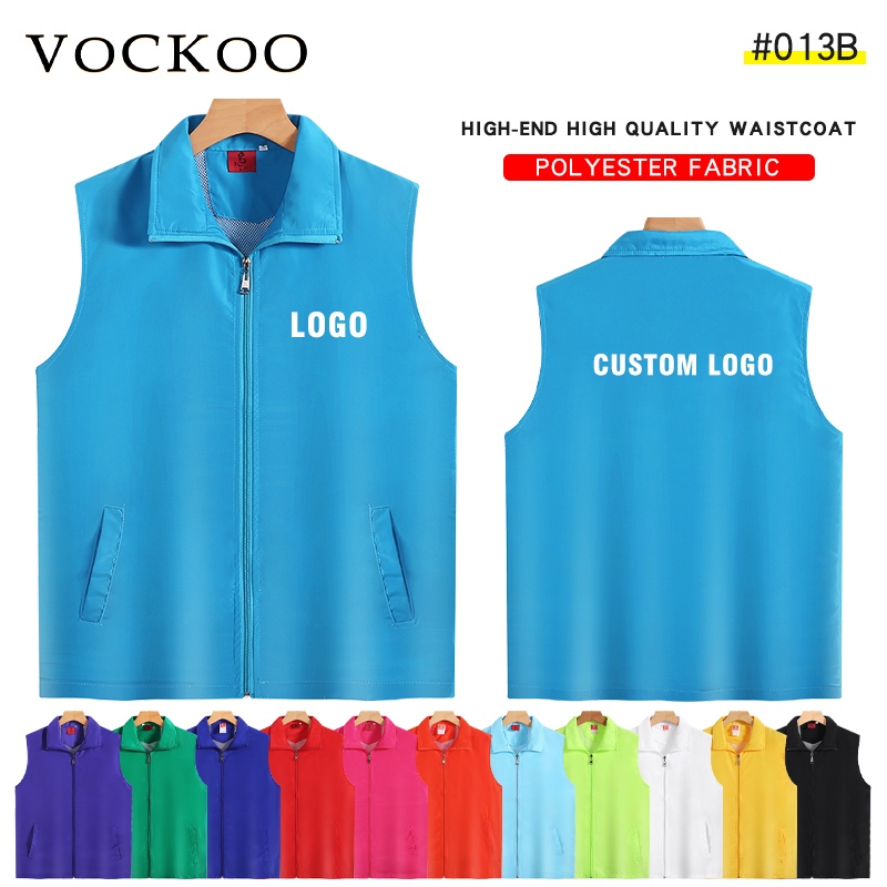 Overalls Vest โลโก้ที่กําหนดเอง Charity เสื้อกั๊กอาสาสมัครคลับเสื้อแขนกุด