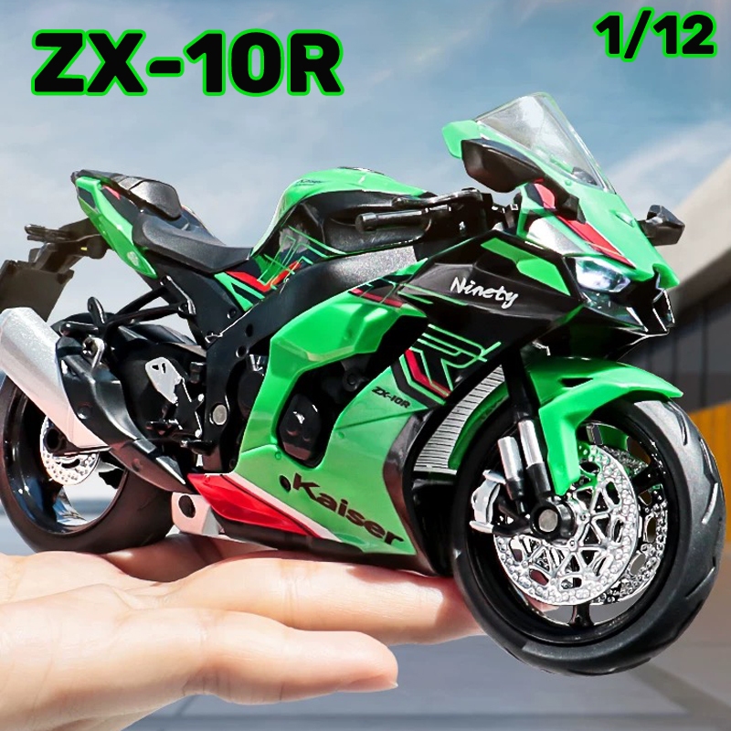 1:12 Scale Kawasaki ZX-10R รถจักรยานยนต์รุ่นรถDiecastเสียงรถคนรักคอลเลกชันเด็กของขวัญวันเกิดโลหะของเล่นเด็ก