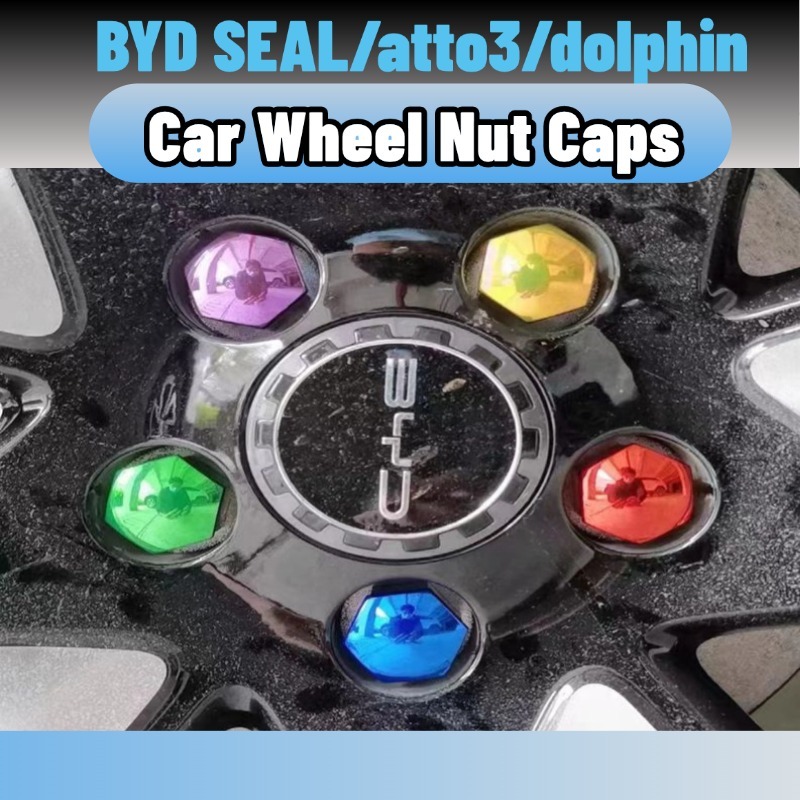 Byd seal/atto3/dolphin ฝาครอบน็อตล้อรถยนต์ป้องกันสนิม 20 ชิ้น ของแต่ง accessories