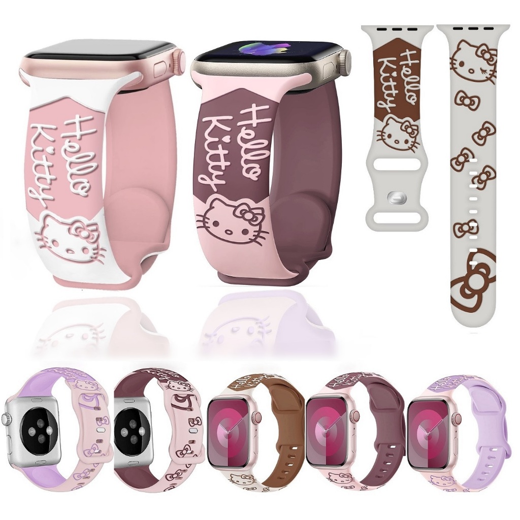 New 3D Imprint Strap For i Watch Strap Series 9 8 7 SE 6 5 4 3 2 1, Ultra,Ultra2 Silicone สาย i watc