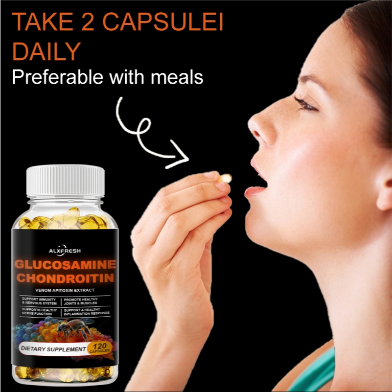 กลูโคซามีน คอนโดรอิติน MSM สําหรับบรรเทาอาการปวดข้ออักเสบ เข่าร่วม การสนับสนุนกระดูก อาหารเสริมเพื่อสุขภาพ - รูปที่ 7