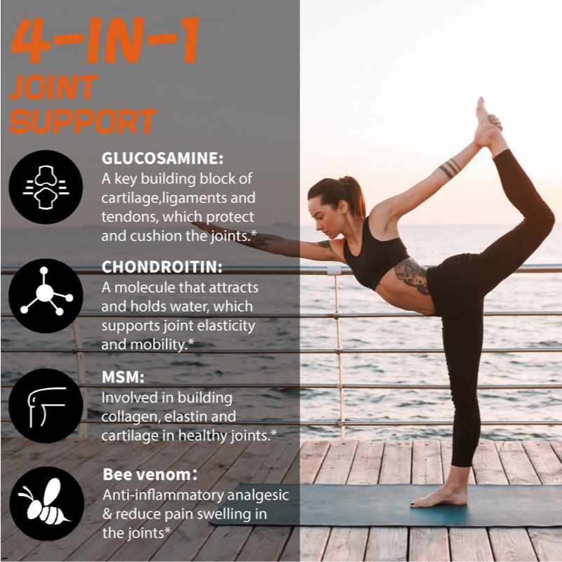 กลูโคซามีน คอนโดรอิติน MSM สําหรับบรรเทาอาการปวดข้ออักเสบ เข่าร่วม การสนับสนุนกระดูก อาหารเสริมเพื่อสุขภาพ - รูปที่ 3