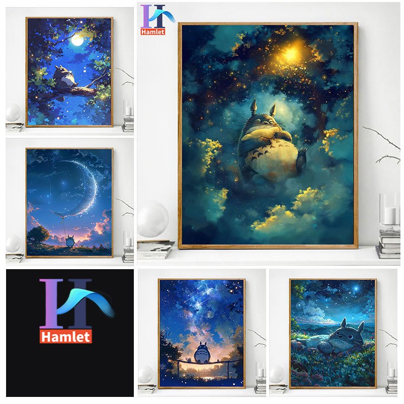 Hamlet【20*30cm/เซนติเมตรที่มีกรอบ] สีตามเบอร์/ฮาเหยามิยาซากิ/โทโทโทโร่/พร้อมสต็อกโรงงานผมตรง/สีอะคริลิค/ภาพวาดตกแต่ง,ภาพวาดสีน้ำมันดิจิตอล, ภาพวาดดิจิตอล, ภาพวาดสีน้ำมัน, ภาพวาดโพรพิลีน, ตกแต่งบ้าน