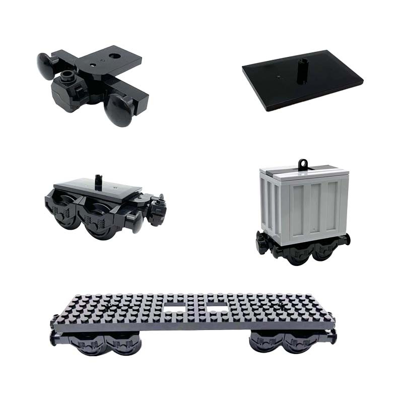 การวิเคราะห์ MOC City Creative Idea Train Base Wheel Carriage Cargo Box Building Blocks อิฐประกอบของเล่น DIY สําหรับเด็กคริสต์มาสของขวัญ