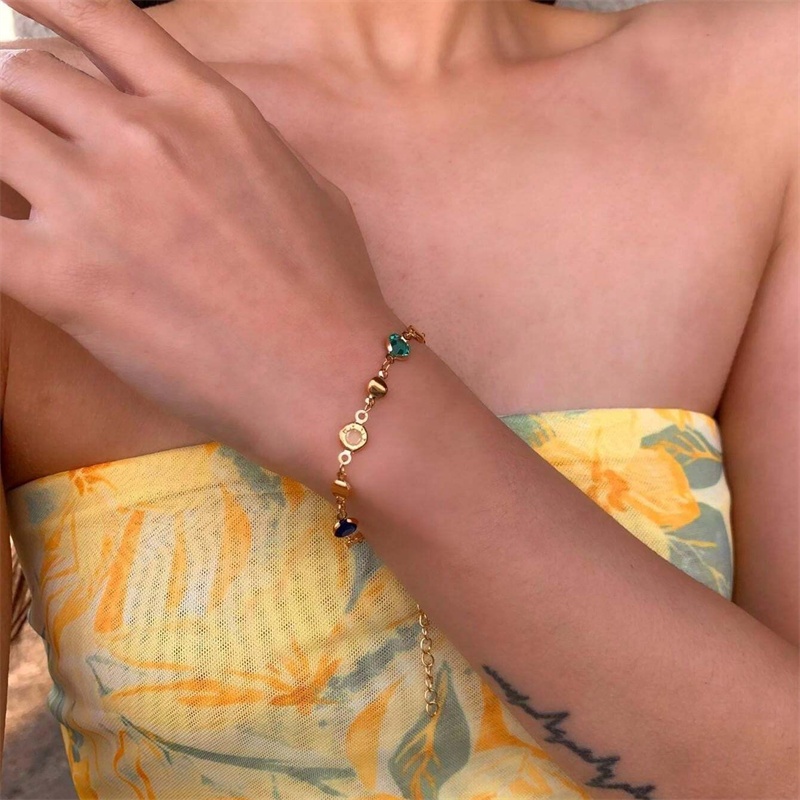 ใช่ ใหม่แฟชั่นรักสร้อยข้อมือคริสตัลโลหะผสมวันหยุดของขวัญวันวาเลนไทน์สําหรับผู้หญิงอุปกรณ์เสริมปรับ ไม่แพ้ง่าย - รูปที่ 2