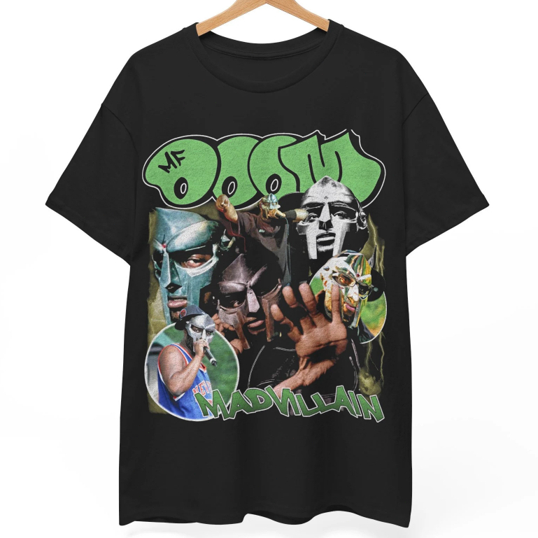 เสื้อ Mf Doom วินเทจ, Mf Doom Merch Mad Villain โปสเตอร์กราฟิก Tee