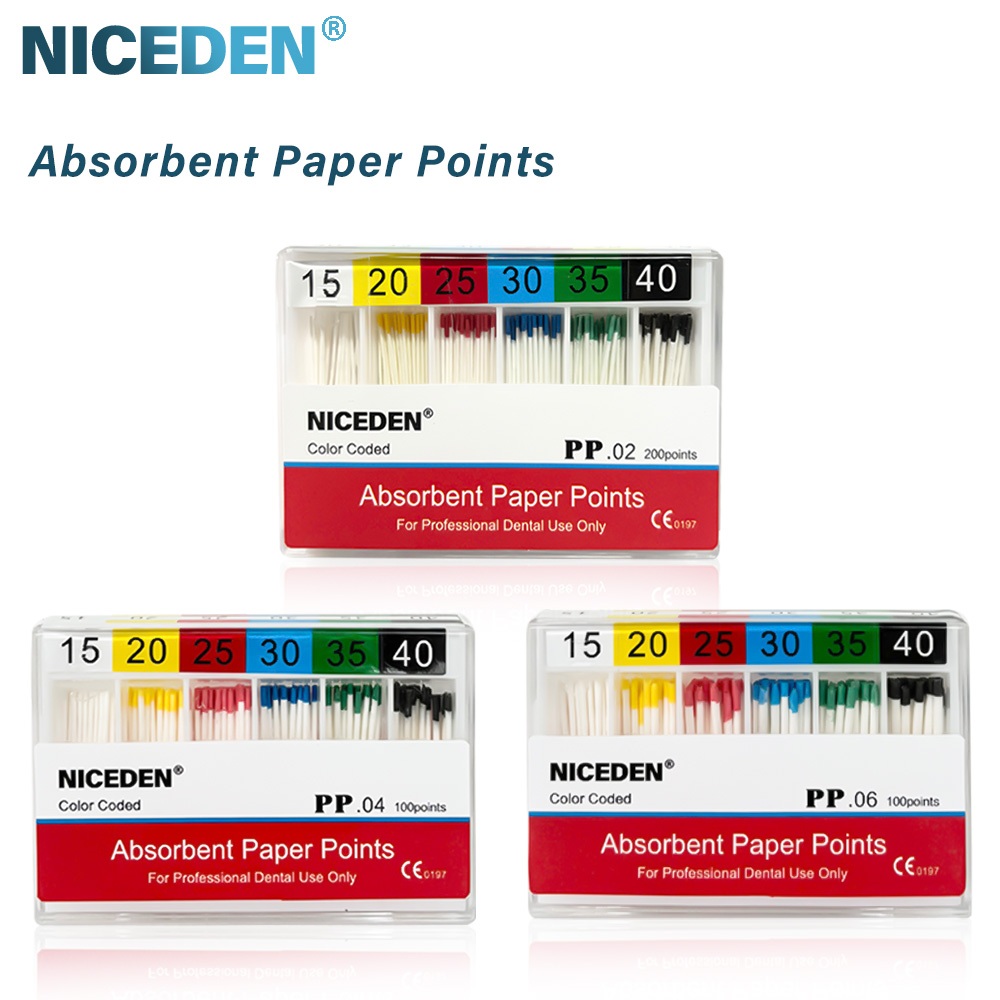 Niceden กระดาษดูดซับทันตกรรม จุดดูดซับสูง คละสี รหัส PP15-40