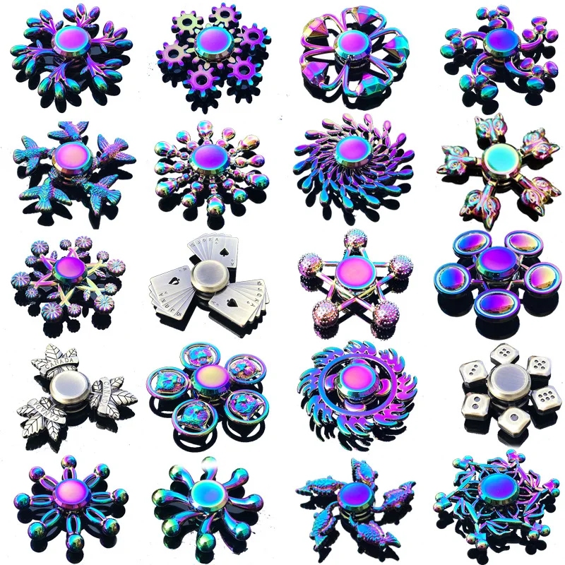 Rainbow Fidget Metal Spinner สีสัน Finger Spinners ความเร็วสูง Hand Spinners Fidget ของเล่นสําหรับคว