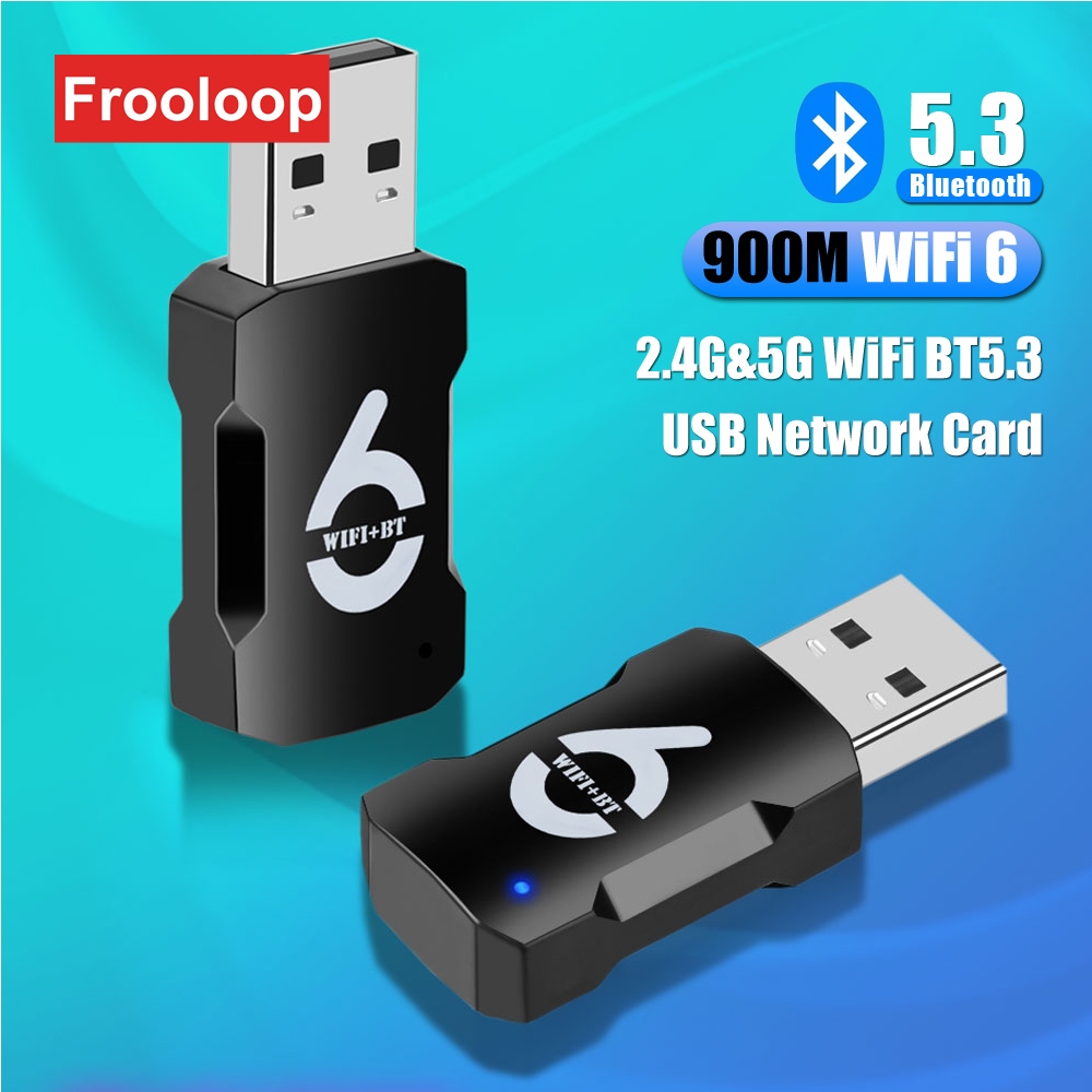 Usb WiFi อะแดปเตอร์บลูทูธ 900Mbps 5G WiFi6 BT5.3 ไร้สาย Dongle การ์ดเครือข่าย Dual Band สําหรับ PC แ
