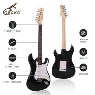 GECKO electric guitar beginner novice entry jazz single shake electric guitar electronic sound ST BK