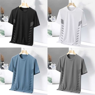 MANSTR เสื้อยืดคอกลม แขนสั้น ผ้าเรยอน แบบบาง ระบายอากาศ ทรงหลวม สไตล์เกาหลี เหมาะกับฤดูร้อน สําหรับผู้ชาย เสื้อยืดวิ่งฝึกซ้อมกีฬาแบบแห้งเร็ว สงกรานต์ Songkran
