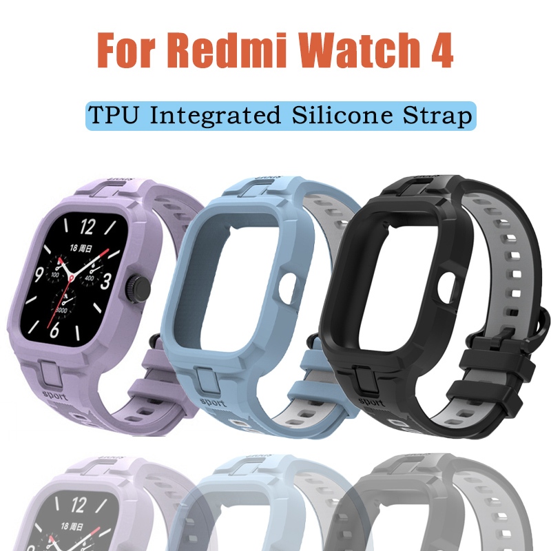 สายซิลิโคน TPU สําหรับ Xiaomi Redmi Watch 5 4 กรณีกีฬา Band Smartwatch สายคล้องคอสําหรับ Redmi Watch5 TPU แบบบูรณาการ Anti-Drop สายรัดข้อมือ