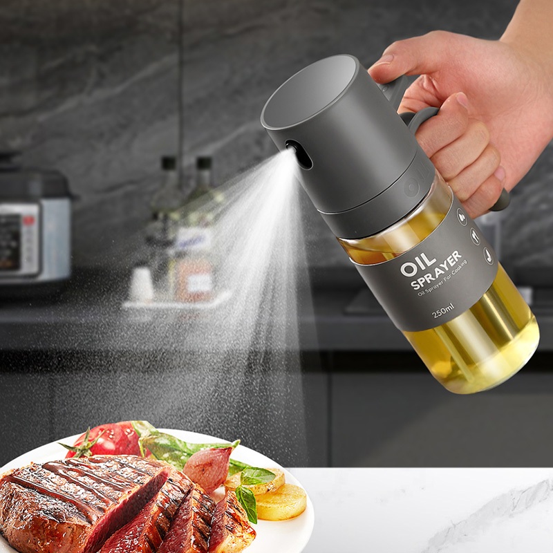 Gonqin ขวดสเปรย์น้ํามัน ที่ฉีดน้ำมันมะกอก 250ml ขวดแก้ว สเปรย์ ที่ฉีดน้ำมัน น้ำส้มสายชู สเปรย์ขวดแก้ว