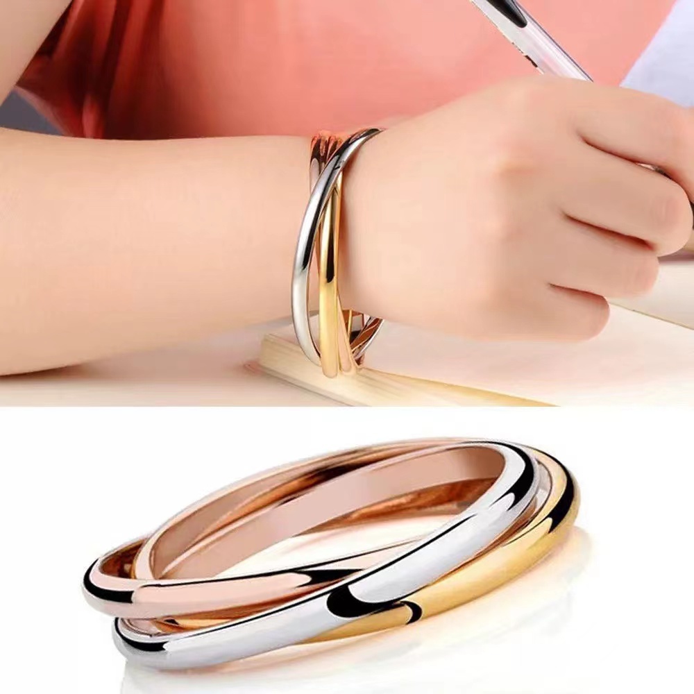 2024 รถใหม่ Tier TRINITY BRACELETS ทองคําขาว สีเหลืองทอง โรสโกลด์