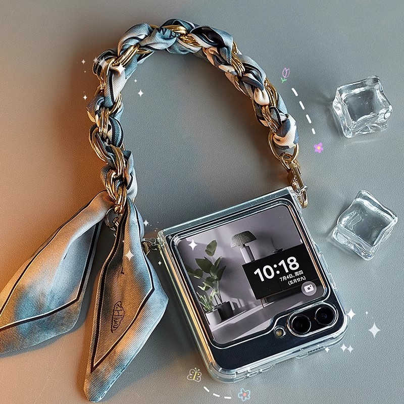 เหมาะสำหรับ Samsung Galaxy Z Flip 5 Z Flip 6 Z Flip 7 Z Flip 7FE เคสโทรศัพท์มือถือโปร่งใสพร้อมเชือกคล้องผ้าพันคอ Simple Anti-Fall Soft Shell ผลิตภัณฑ์ใหม่ฝาครอบป้องกันพับกรณีโทรศัพท์มือถือบางเฉียบ