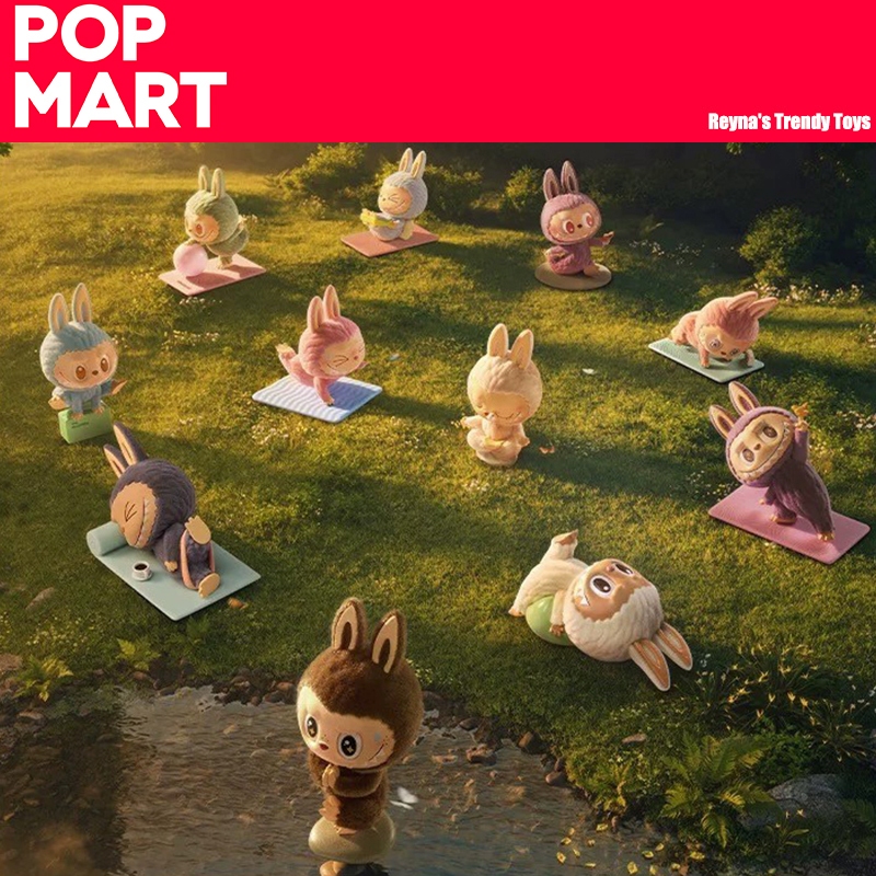 พร้อมส่ง ของแท้ POPMART THE MONSTERS LABUBU Lazy Yoga Series blind box รูปกล่องตาบอด