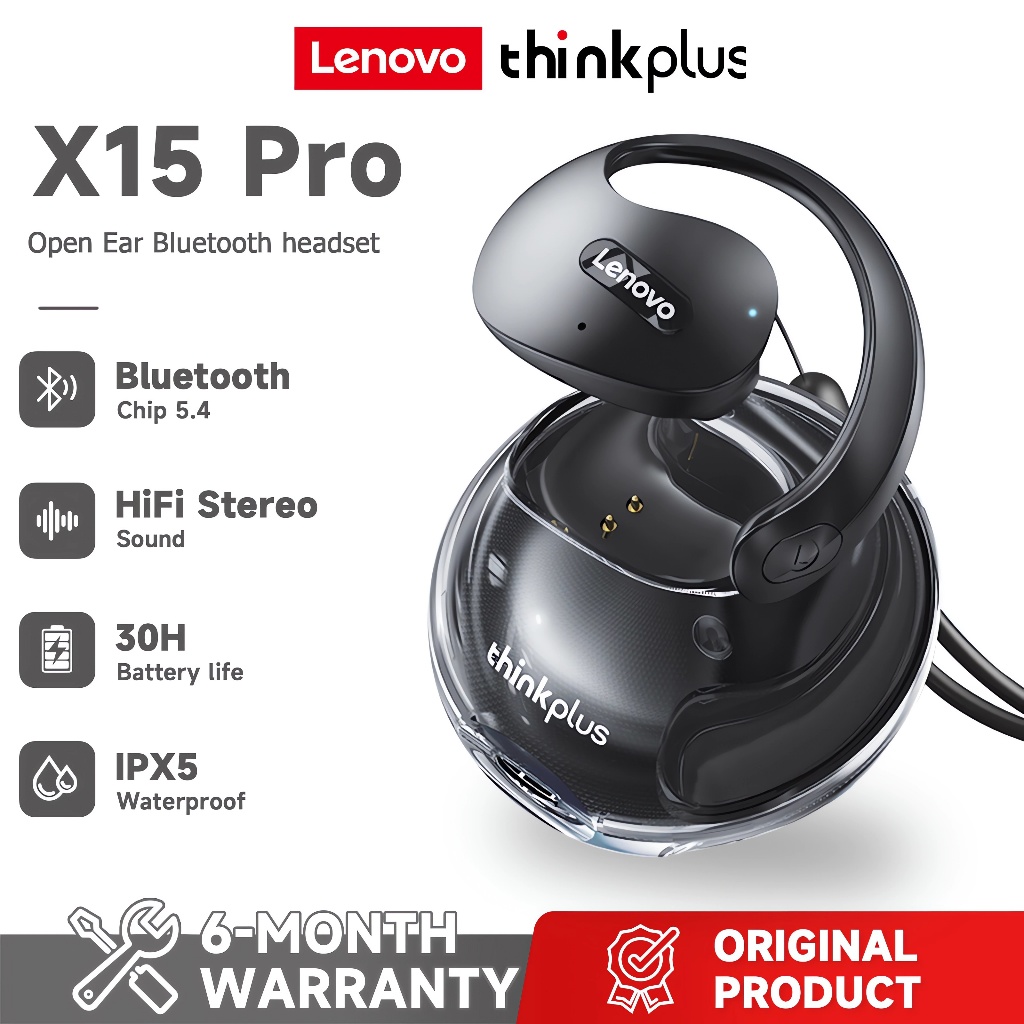 Lenovo X15 Pro หูฟังบลูทูธไร้สาย OWS ลดเสียงรบกวน กันน้ํา คุณภาพเสียง HIFI บลูทูธ 5.4 พร้อมไมโครโฟน
