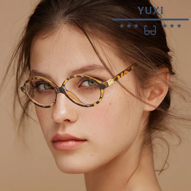 มาใหม่+1.00+1.50+.2.00+2.50+3.00+3.50+4.00ใหม่รูปไข่ผู้หญิงกรอบเล็กป้องกันแสงสีฟ้าแว่นอ่านหนังสือแฟชั่นวัยกลางคนและผู้สูงอายุสายตายาวแว่นตา