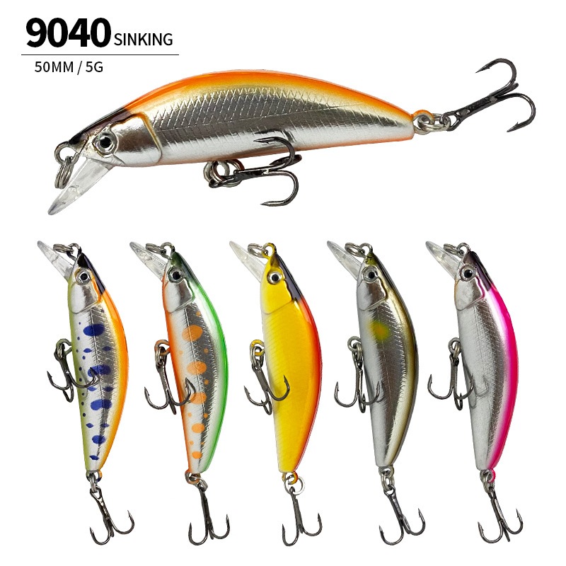 50 มม. 5 กรัม Sinking Minnow เหยื่อตกปลาเหยื่อแข็ง