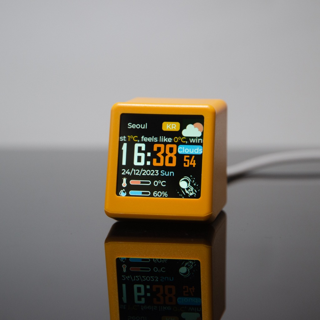 นาฬิกาสภาพอากาศ GeekMagic WiFi อัตราแลกเปลี่ยนหุ้น จอแสดงผลติดตามราคา BitCoin Cryptocurrency