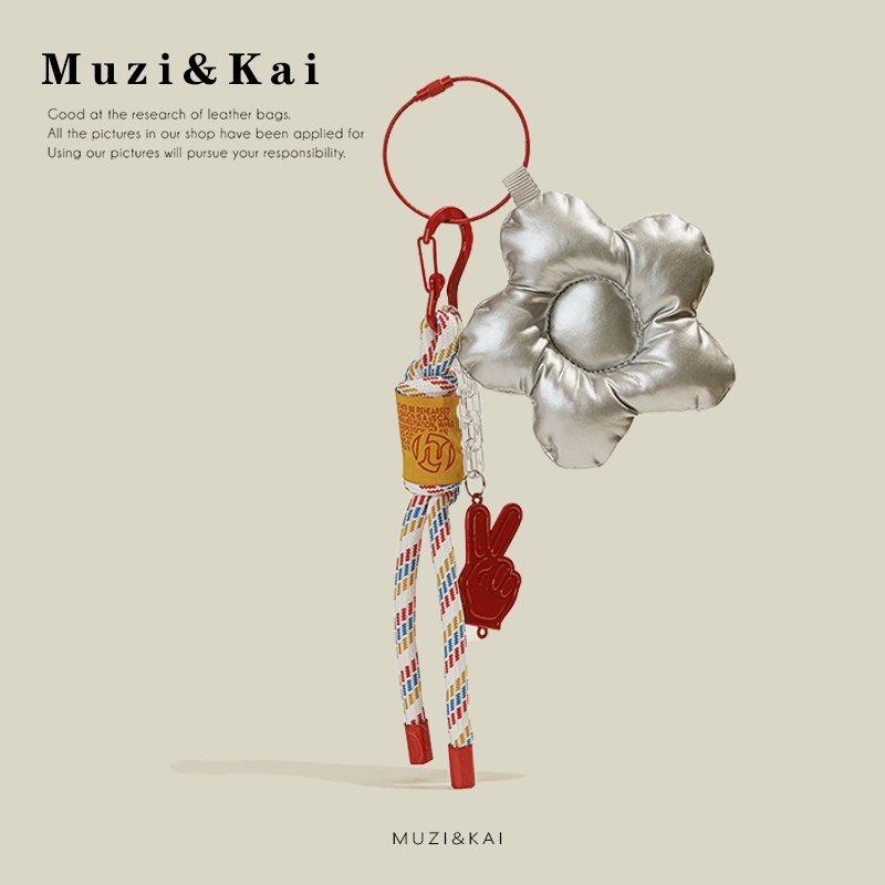 Muzikai จี้ Contrast Color Filled Cotton Bow Bag จี้
