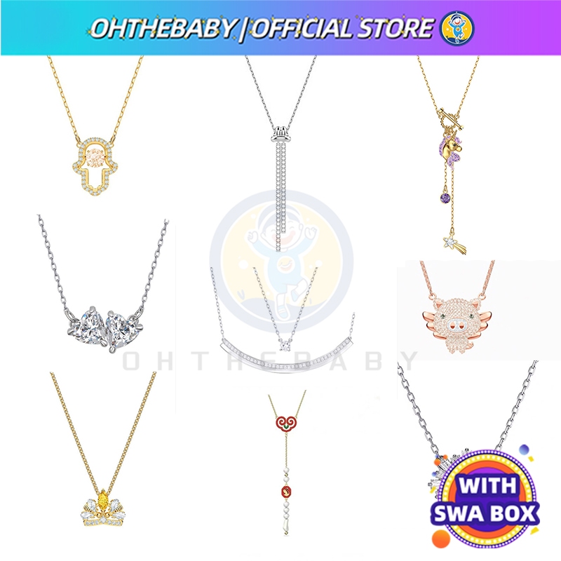 Swarovs Necklace Series Women Necklace Zodiac Pig Necklace Smile Necklace with Package Bling Bling N