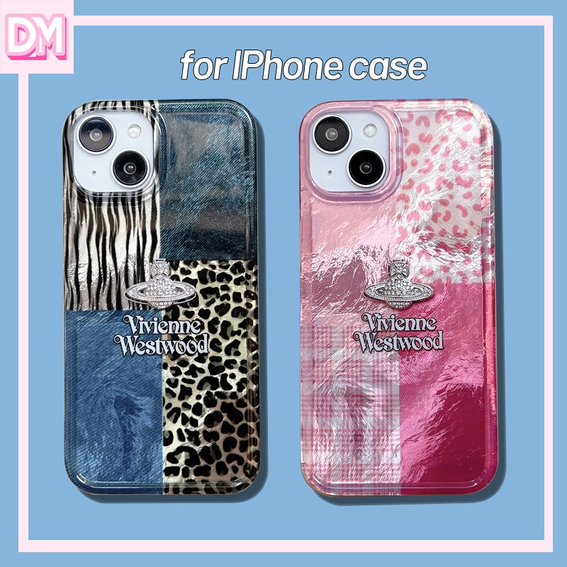 เคสไอโฟนสีตัดกัน เทรนด์แฟชั่น Vivienne Westwood หน้าตาดี Vivienne Westwood ดาวเคราะห์ IMD ป้องกันการตก มีเอกลักษณ์ iPhone 16 15 Pro Max สำหรับ iPhone รุ่นใหม่ 14 13 Pro 12 11 เคสไอโฟน