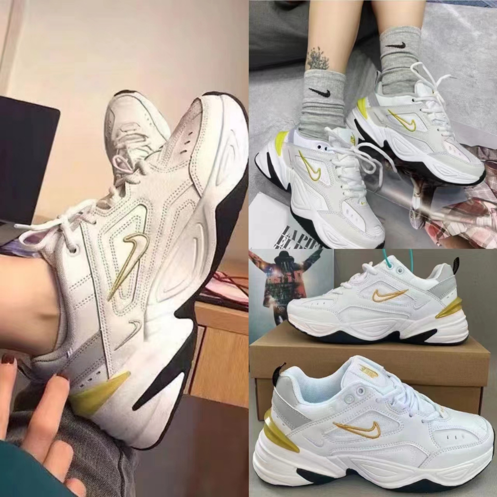 M2k Daddy รองเท้าคู่ Retro Casual รองเท้าผู้ชายผู้หญิง Super Hot นักเรียนรองเท้ากล้วยสีเหลืองความสูง Breathable รองเท้าวิ่งรองเท้าขับรถ