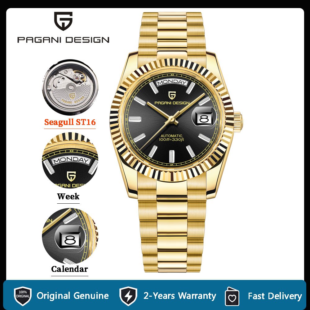 Pagani DESIGN DD36 นาฬิกาข้อมืออัตโนมัติ สายแซฟไฟร์ สเตนเลส หรูหรา สําหรับผู้ชาย PD-1752