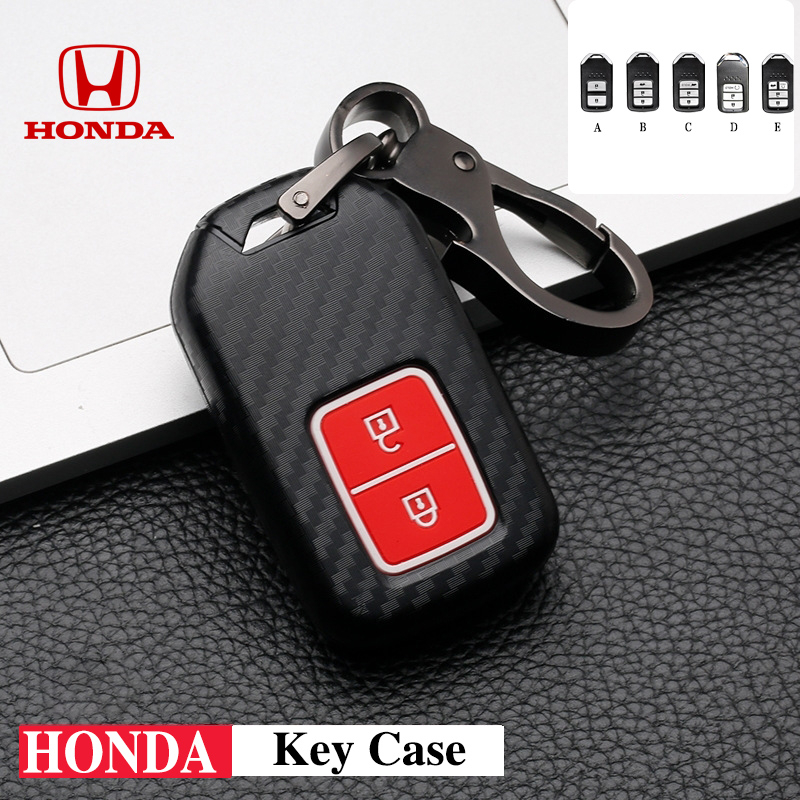 คาร์บอนไฟเบอร์กุญแจรถสําหรับ Honda Jazz/Accord/Civic fc-fk/City (ด้านบน)/ Hatchback/CRV/HRV/BRV Keyless สมาร์ท Entry key กรณีคาร์บอน
