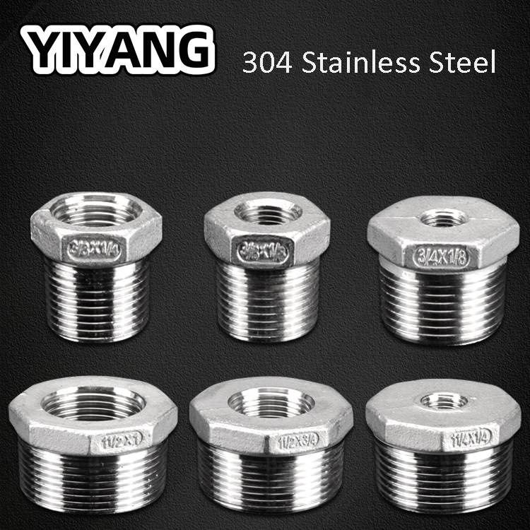 304 สแตนเลส Hex Bushing/ลด Bush/ สแตนเลส 304 ท่อ Fitting/ 1/8"1/4" 3/8"1/2"3/4"1/1.2/1.5 นิ้ว