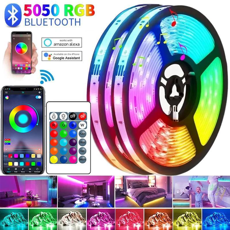 Rgb ไฟ LED Strip USB Bluetooth, 44 คีย์ควบคุม LED เปลี่ยนสีแถบไฟแบบยืดหยุ่นทีวีแบ็คไลท์ตกแต่งห้อง