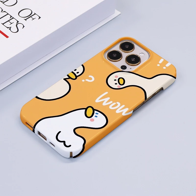 เป็ดน่ารักสําหรับiphone 171615 14 13 12 11 Pro Max X XR Xs Max Plus 2020 Brightก๋วยเตี๋ยวสี่ขนมปังป้องกันกล้องกันกระแทกฝาหลังเคสโทรศัพท์Qsmb