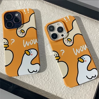 เป็ดน่ารักสําหรับiphone 171615 14 13 12 11 Pro Max X XR Xs Max Plus 2020 Brightก๋วยเตี๋ยวสี่ขนมปังป้องกันกล้องกันกระแทกฝาหลังเคสโทรศัพท์Qsmb