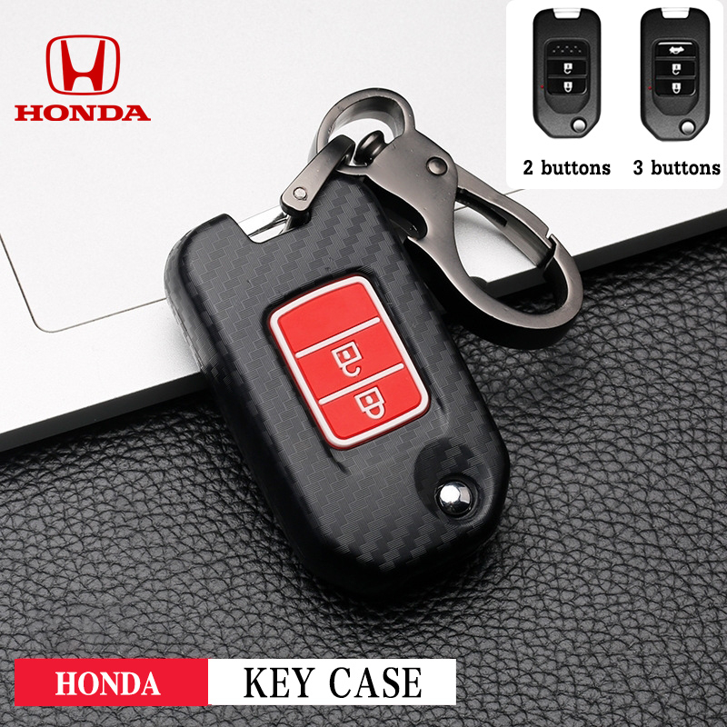 คาร์บอนไฟเบอร์รถ Remote Key สําหรับ Honda City/CRV/Accord/XRV/Jazz/ Jazz GK/Civic FB/BRV/HRV ฝาครอบกรณี Honda คาร์บอนอุปกรณ์เสริม